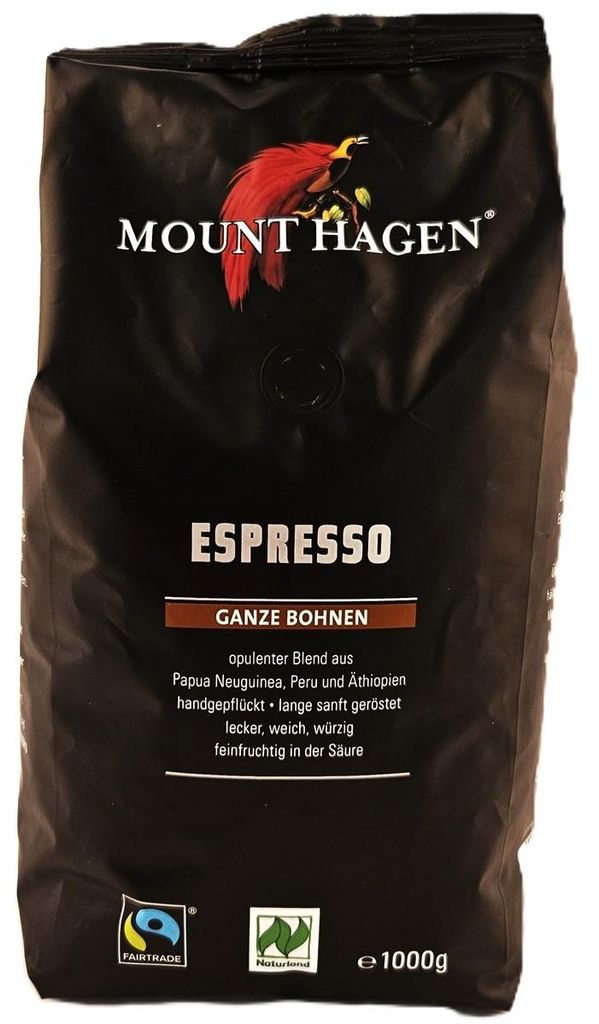 Mount Hagen Bio Espresso ganze Bohne 1 kg Produktbild 