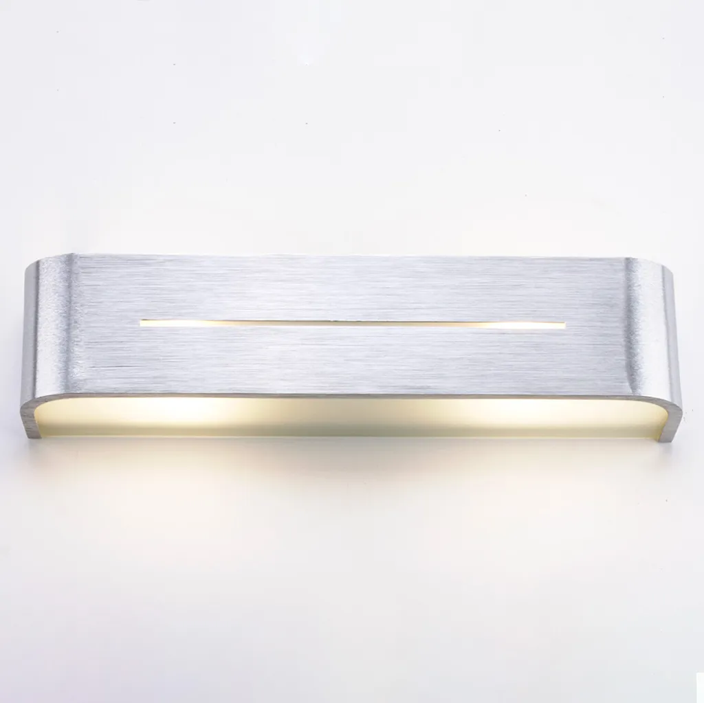 Applique murale intérieure argentée en aluminium, lampe Up Down design