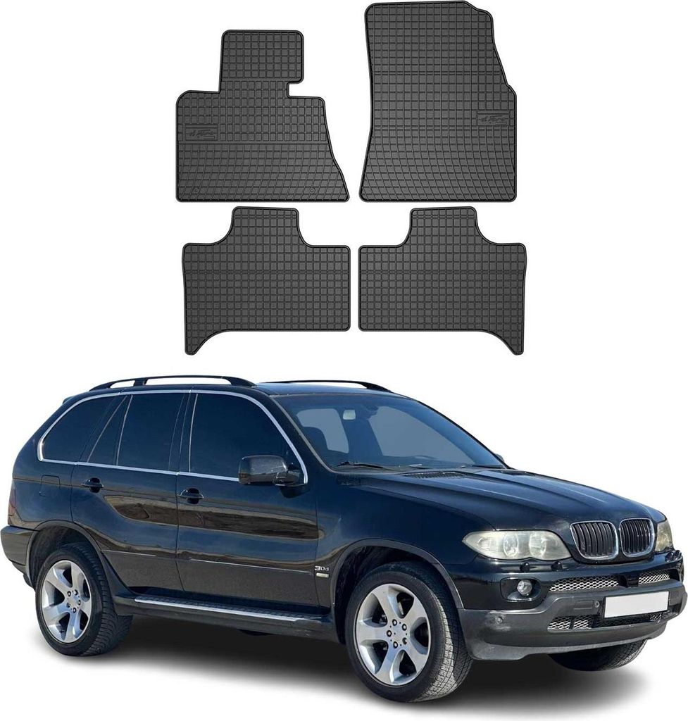 1999-2006 BMW X5 E53 Fußmatten Gummi Schwarz 4 tlg Produktbild 