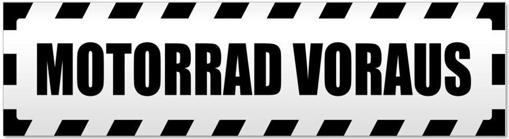 Kiwistar Motorrad voraus Motiv 1 gestreift Magnetschild Schild magnetisch - 45cm Schwarz - Magnetfolie für Auto PKW Kfz
