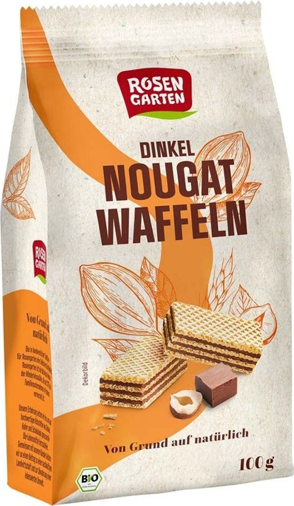 Rosengarten - Dinkel-Nougat-Waffeln - 100g Produktbild 