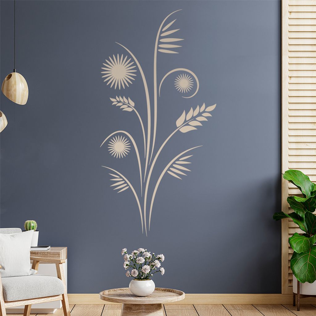 Distel - Blüten - Strauch Wandtattoo in 6 Größen - Wandaufkleber Wall Sticker - Dekoration, Küche, Wohnzimmer, Schlafzimmer, Badezimmer