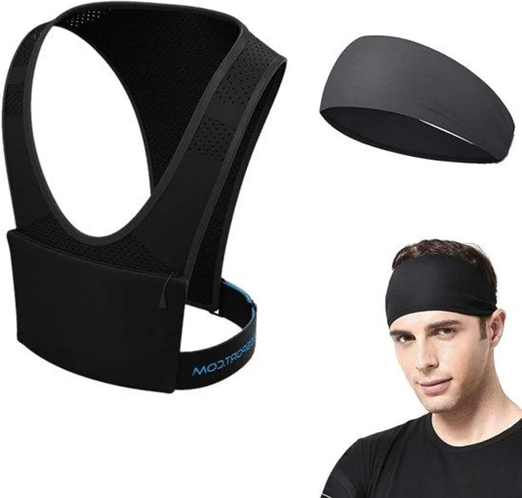 Veste de course respirante noire et sa fixation téléphone anti-rebond