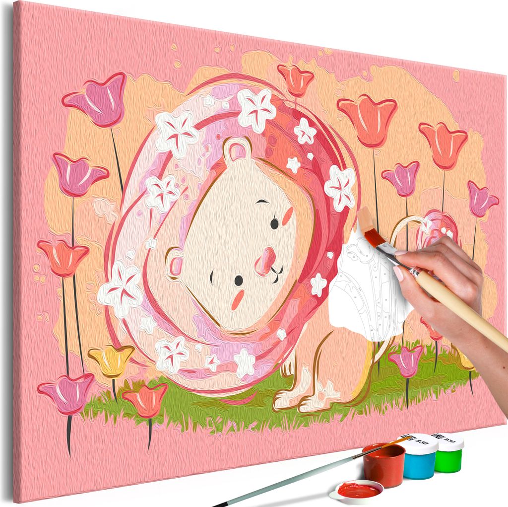 Vlies Malen nach Zahlen - Young Lion 60x40 cm Für Kinder n-A-1515-d-a