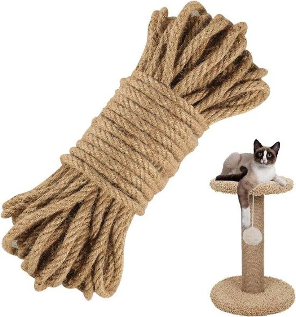 Corde de jute 10 mm naturelle pour décoration bohème et jardinage 20m