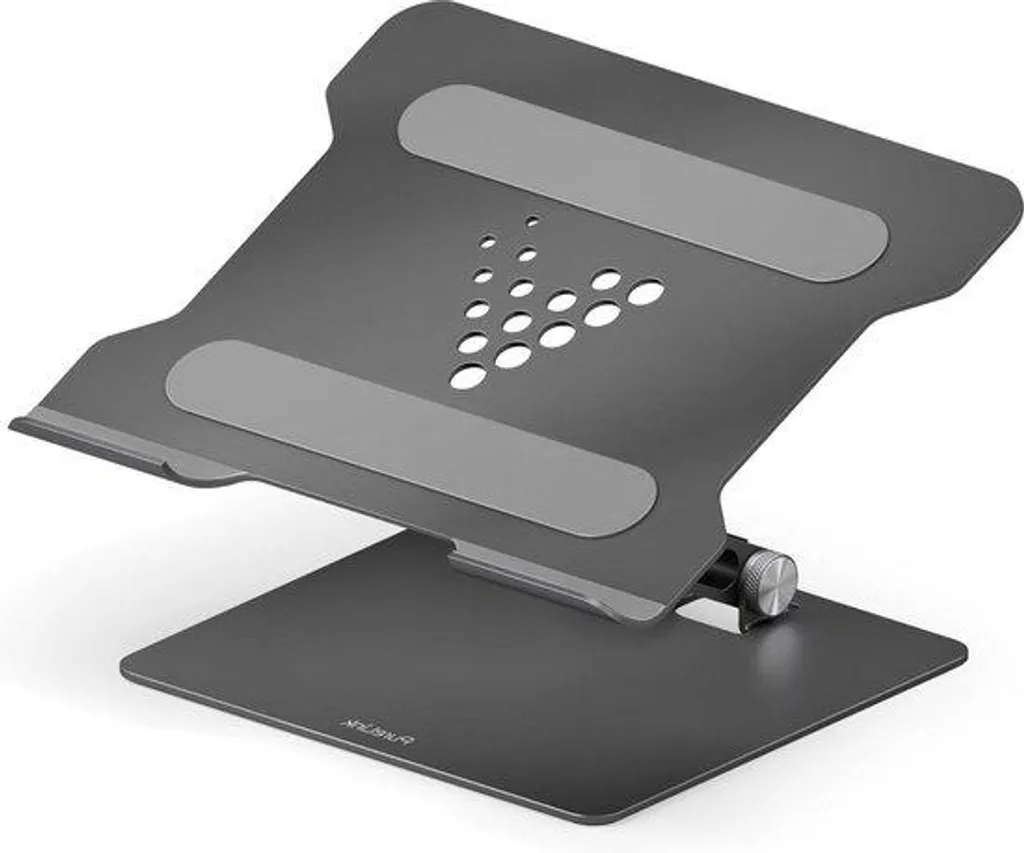 Support ordinateur anti-surchauffe aluminium gris contre mal de dos