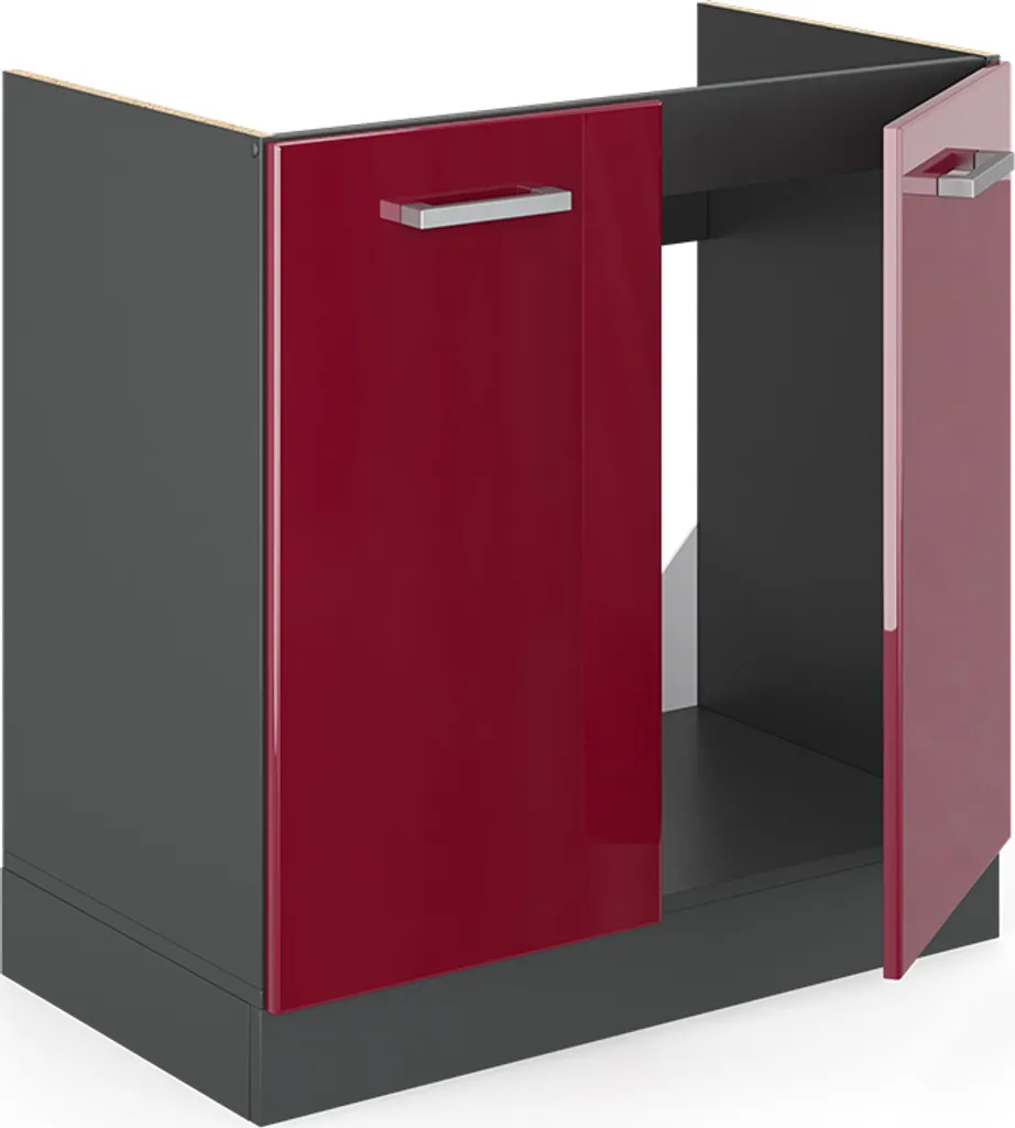 Vicco Mobiletto Base Cucina R-Line Rosso Lucido 60 Cm – Senza Piano