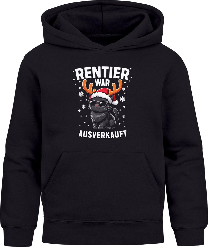 Kinder Hoodie Weihnachtspullover Spruch Lustig Rentier war t Einhorn Schaf Ente Katze XMAS Weihnachtsoutfit Jungen Mädchen Moonworks