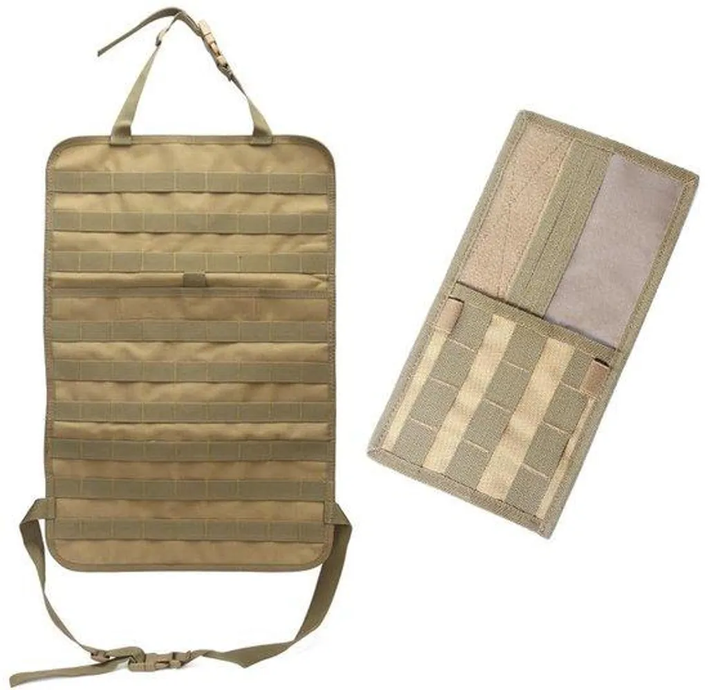 Organisateur de pare-soleil militaire MOLLE noir avec poches de stockage