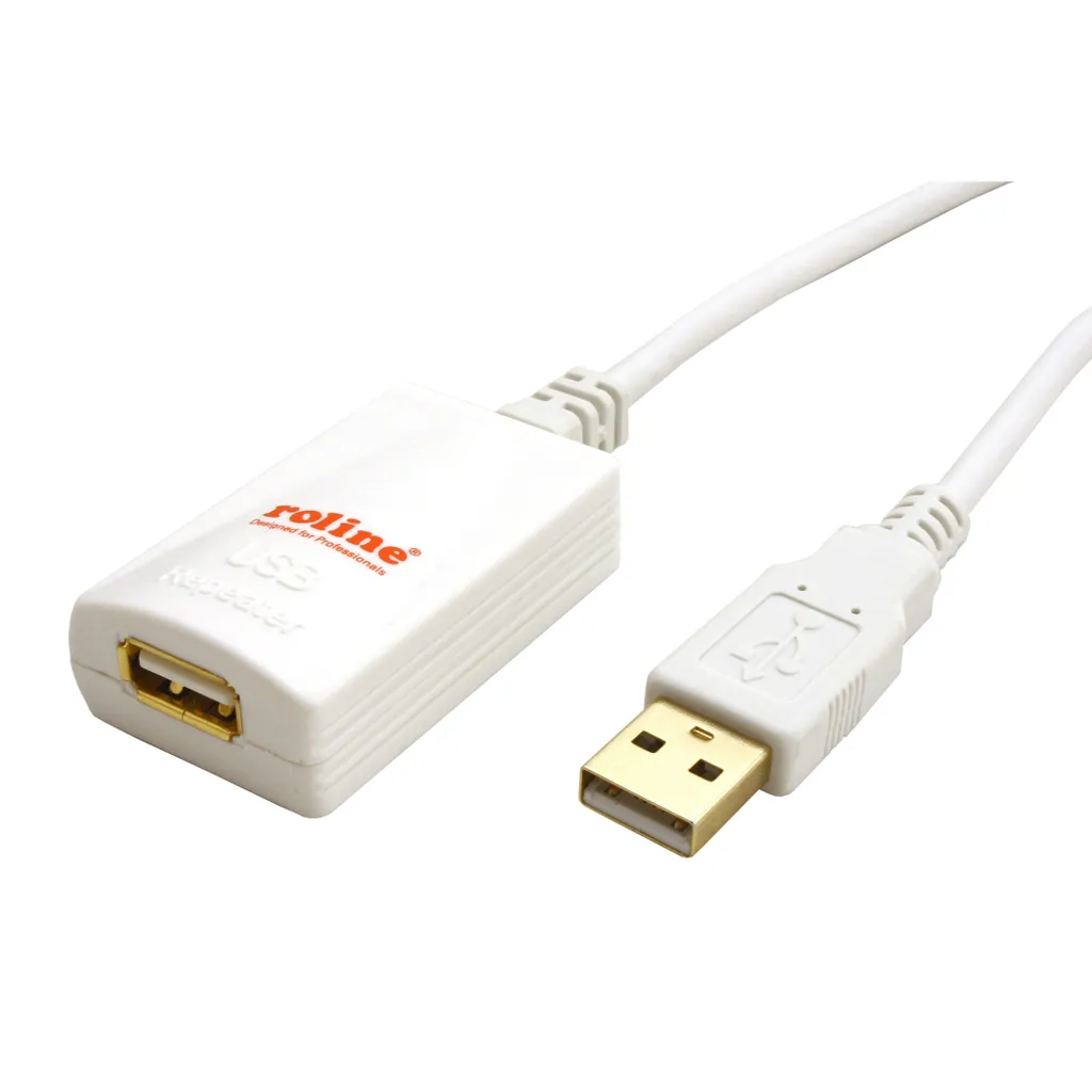 Rallonge USB 2.0 ROLINE 5m blanc - Câble robuste avec blindage intégré - 3