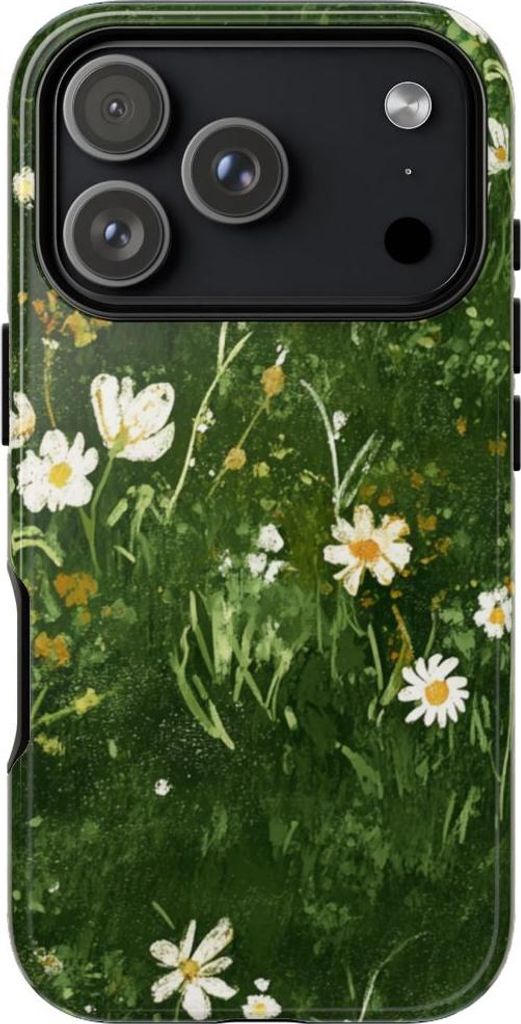 Grüne Wiese mit weißen Blumen – Hülle Kompatibel mit iPhone 17 Pro