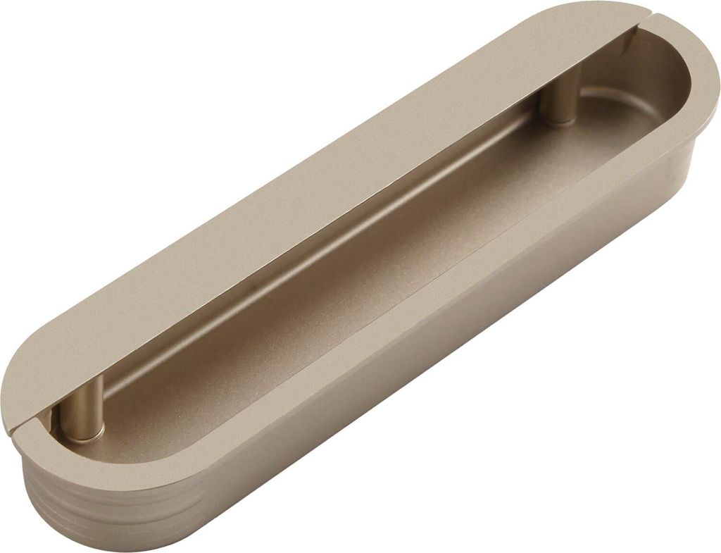 Muschelgriff Dotis Breite 129mm - Griffmuschel - ideal als Schubladen- und Schiebetürgriff, Zinkdruckguss Edelstahl Effekt