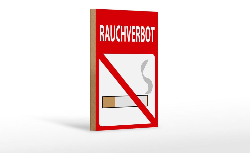 Holzschild Hinweis 12x18cm Rauchverbot Schild