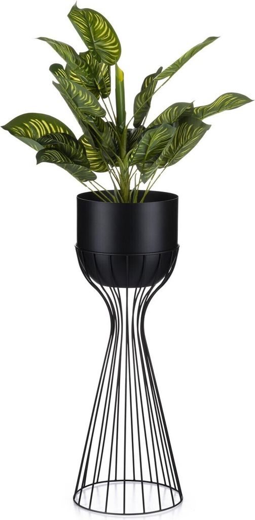 HowHomely | Blumenständer - Metall - Höhe 56 cm - Schwarz - Produktbild 