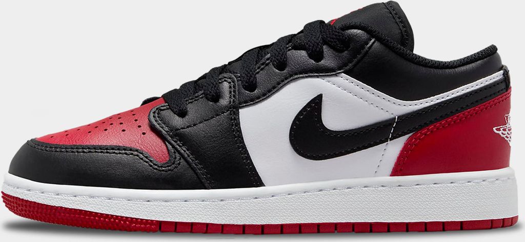 Nike Jordan 1 Low Bred Toe Red Black Sneaker Damen Kinder Produktbild 