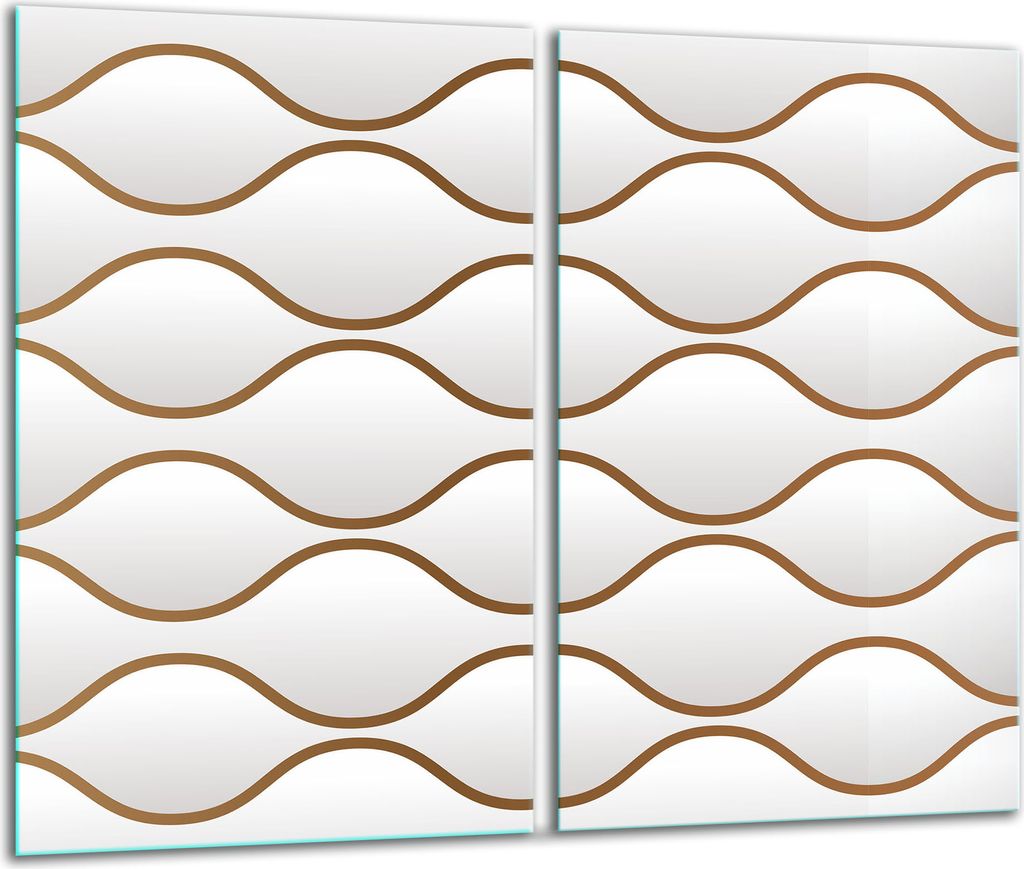 Herdabdeckplatten Glaskeramikkochfeld-Abdeckung Spritzschutz Glas 60x52cm Muster Wellen