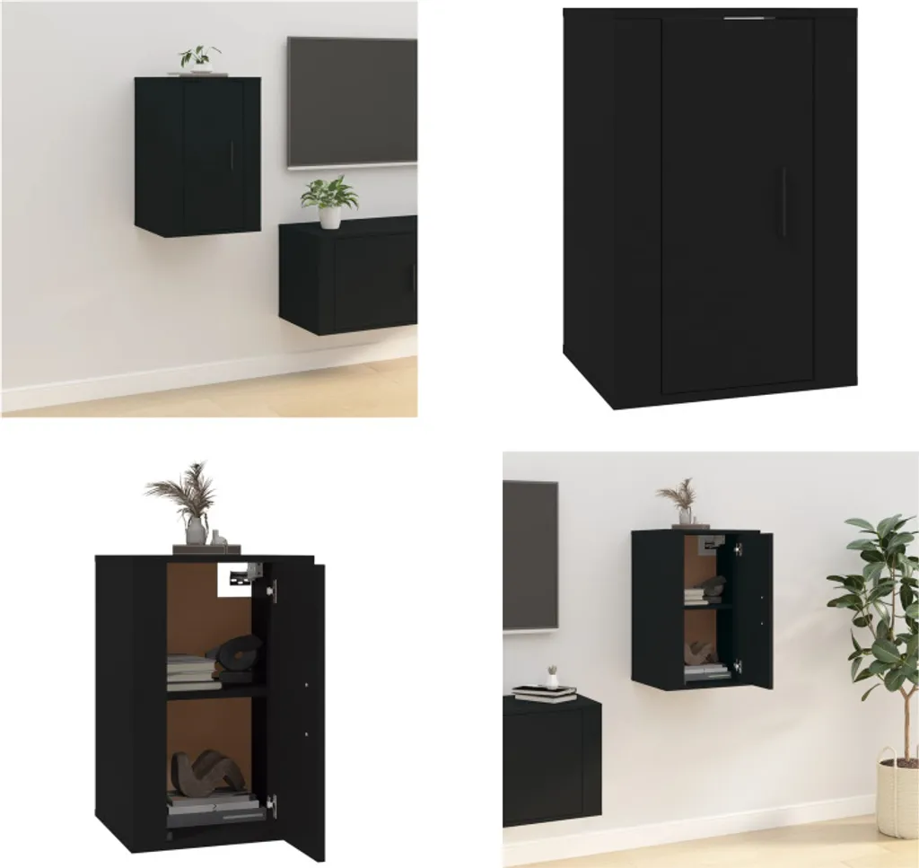 Meuble TV vidaXL Noir 40 cm - Console TV Compacte en Bois d'Ingénierie