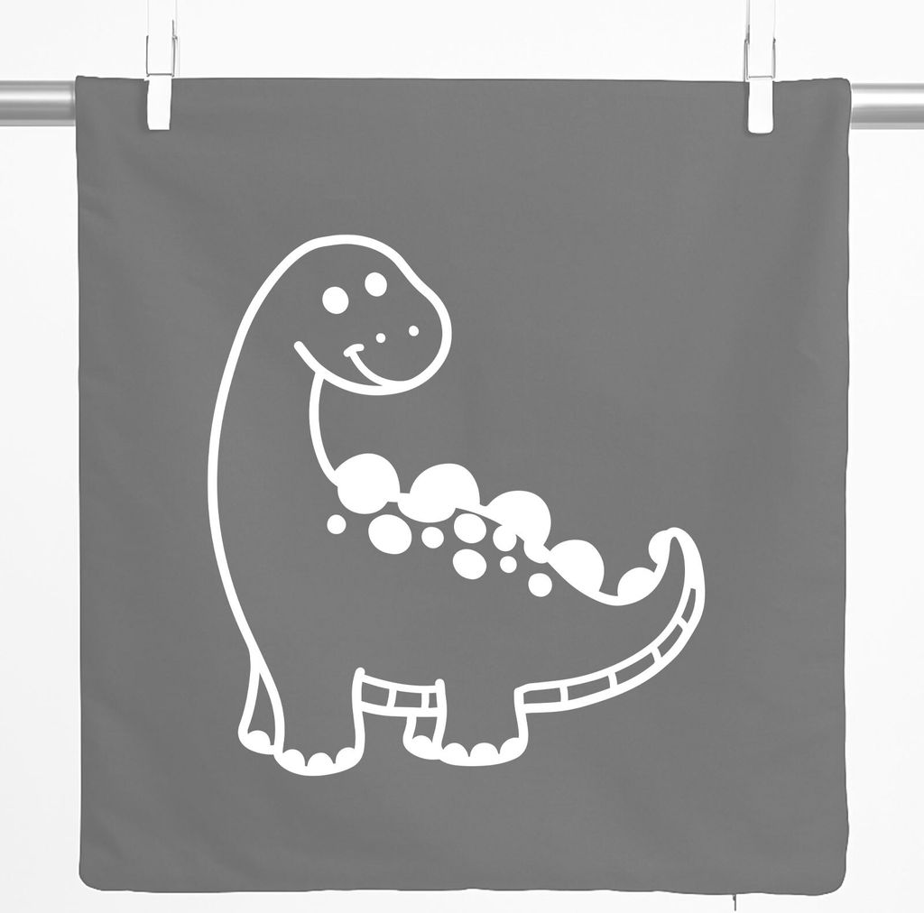 Huuraa Kissenbezug Apatosaurus Dinosaurier 40x40cm Steel Grey Baumwolle Dekokissenbezug Geschenkidee