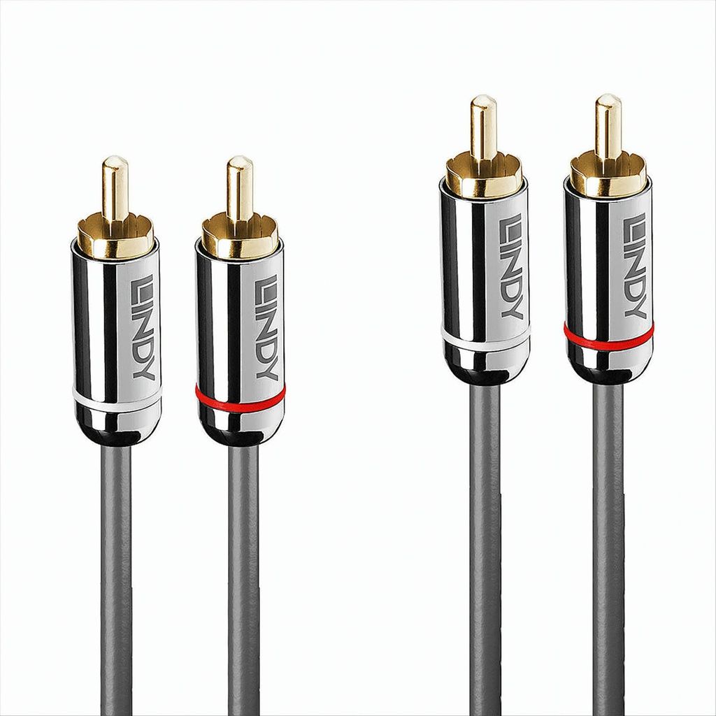 LINDY Audiokabel Dual Phono 3.5mm Cromo line 1m