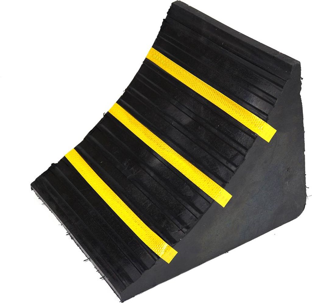Unterlegkeile aus Kunststoff für große LKWs Gelb & Schwarz 300 mm x 325 mm x 260 mm - Gelb & Schwarz - Rubber - In - & Outdoor - Nutzung - WK004