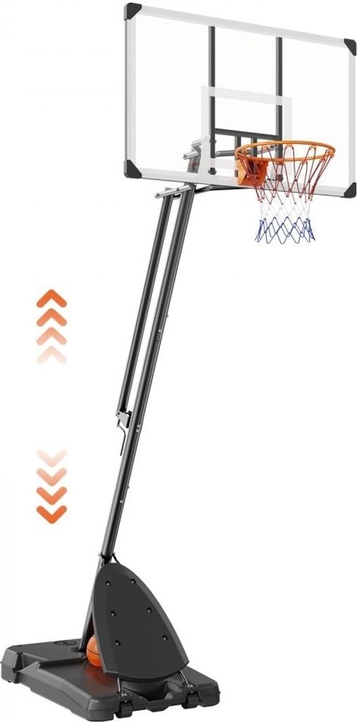 Basketballständer & Korb im Freien, Höhenverstellbar 232–305 cm - Tragbarer Basketballständer mit Rädern - Basketball-Set für Kinder & Erwac...