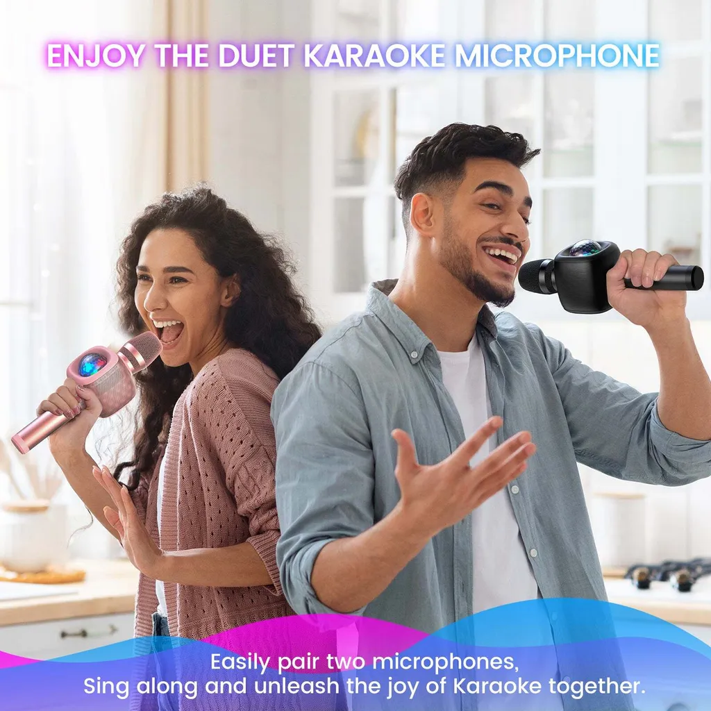 Microphone sans fil pour karaoké OneOdio rose, idéal fêtes et loisirs - 10