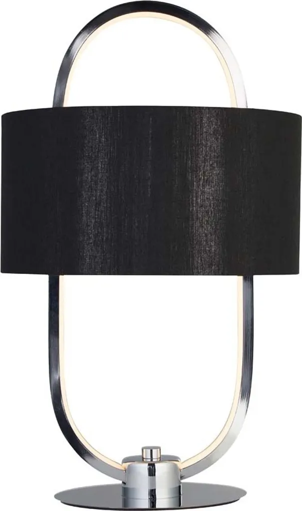 Lampe de Table Madrid LED avec Abat-Jour Noir Chic - Hauteur 45cm