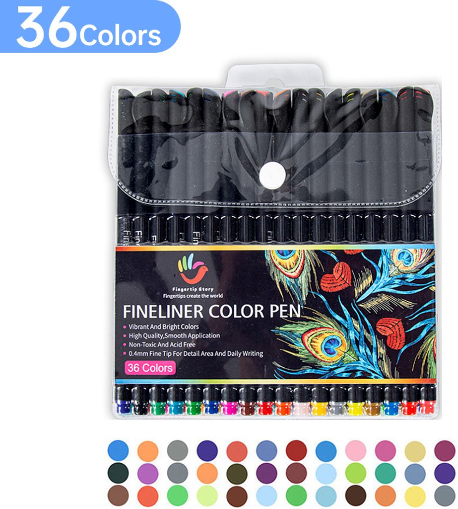 Fineliner in 36 Farben, feine Spitze, Marker mit 0,4 mm Spitze, fuer Tagebuchschreiben, Schreiben, Notizen, Kalender, Agenda, Malen fuer Erwachsene...