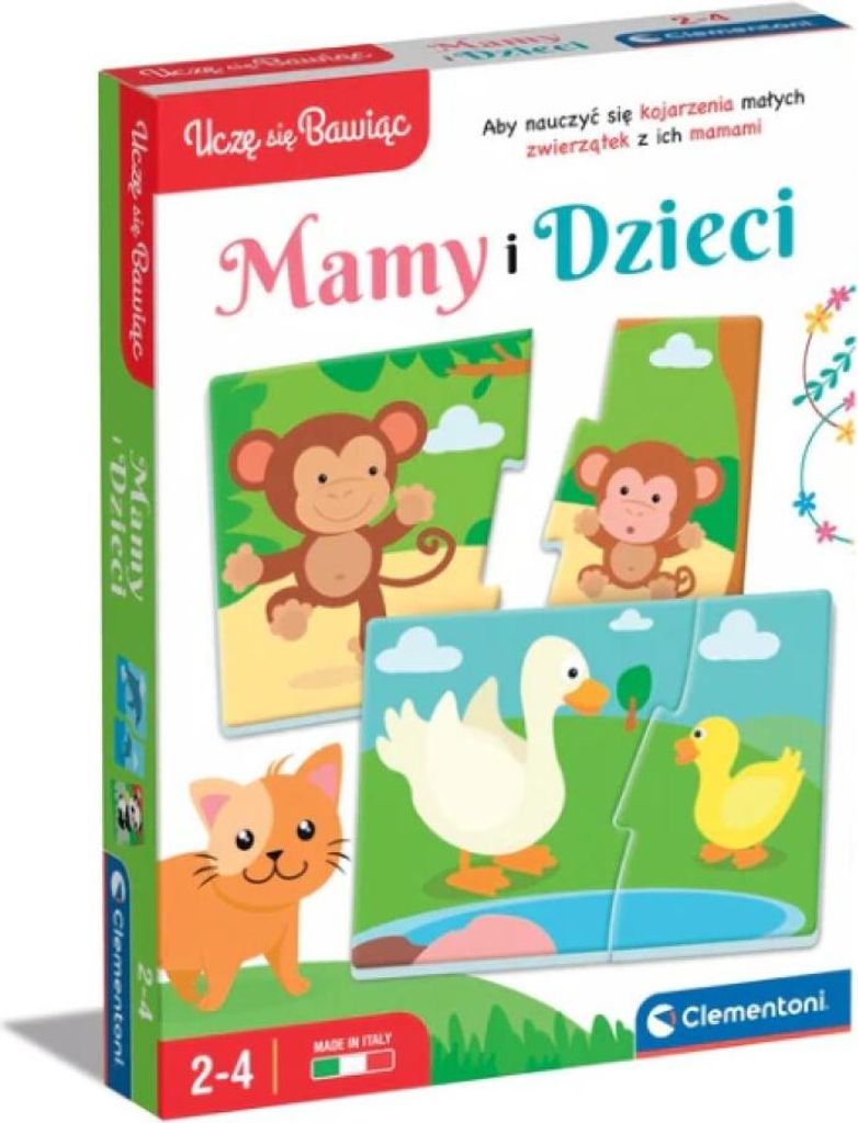 Lernspiel Puzzle: Mamas und ihre Babys Tiere Ich lerne beim Spielen Polnische Sprache Clementoni 50763