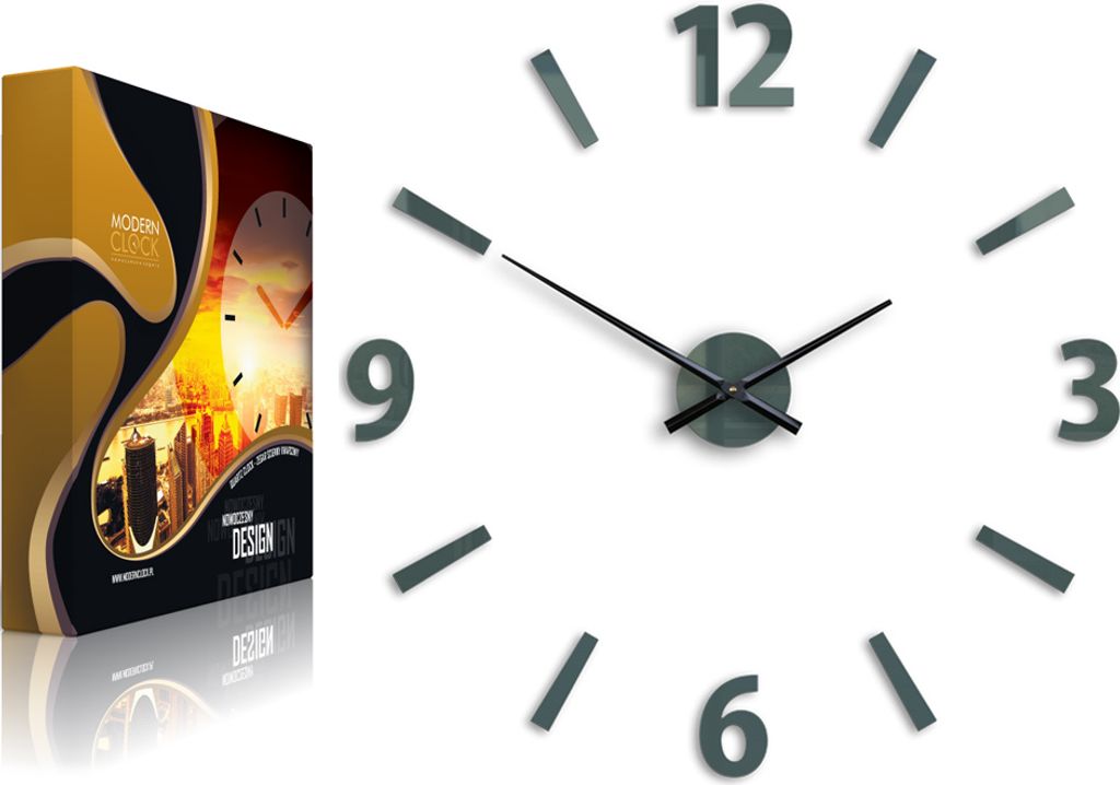 ModernClock, Uhr, wanduhr groß, wanduhr 75cm, Klaus grau, DIY, Wohnzimmeruhr