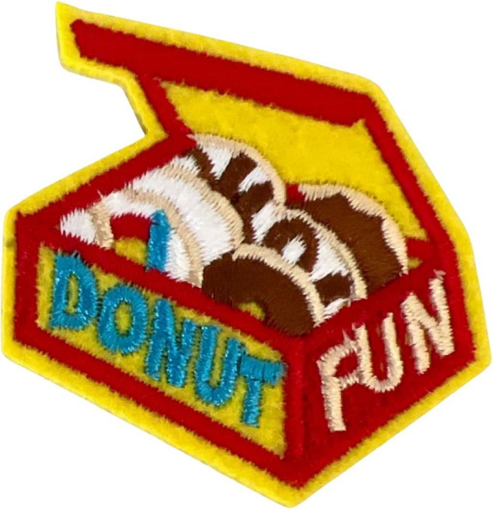 Donut Fun Box Emblem Aufnäher zum Aufbügeln