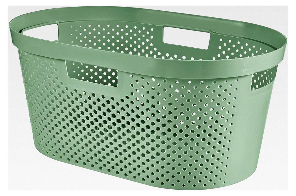 Wäschekorb, 40 l, recycelter Kunststoff, Grün, M