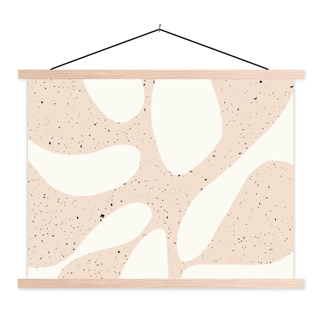 MuchoWow Textilposter Pflanzen - Abstrakt - Rosa - Pastell 40x30 cm mit holzfarbenen Rahmen - Bilder