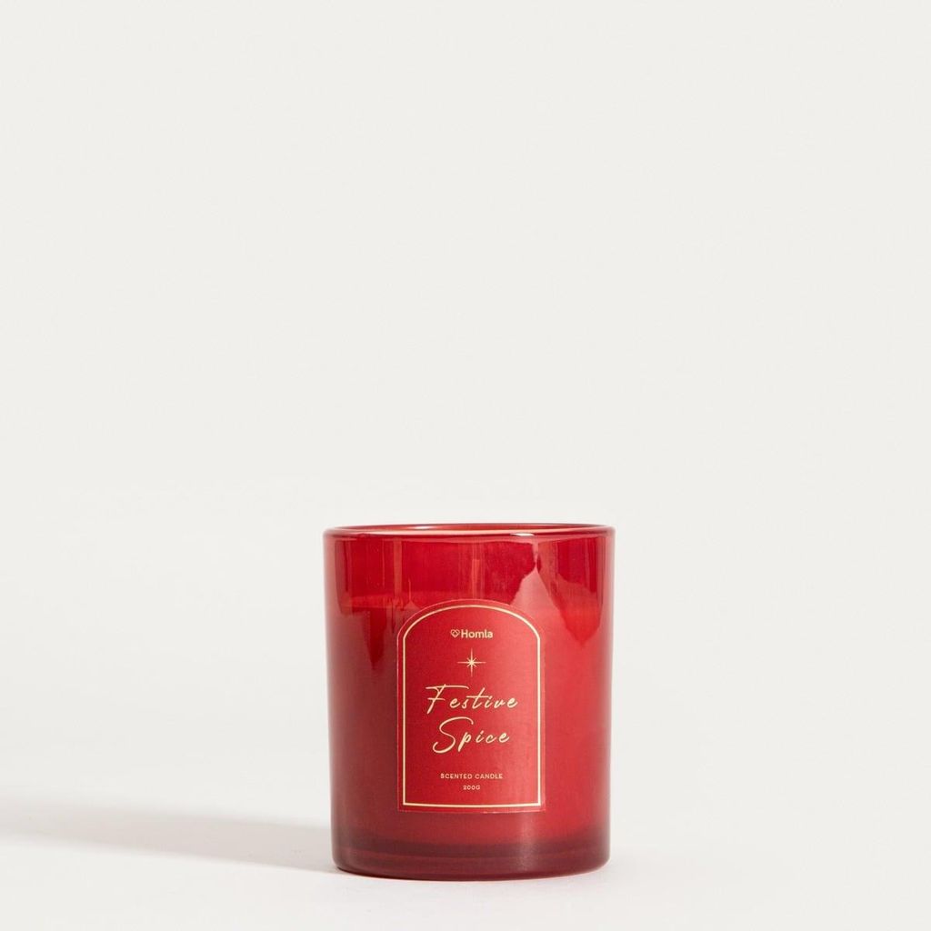 HOMLA TARTAN Festive Spice Duftkerze mit Spieluhr 200 g