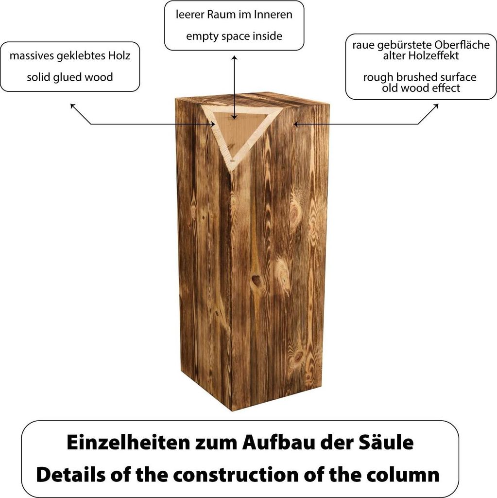 Rustikale Dekosäule, Holzsäule, Baumstamm Deko, Produktbild 4