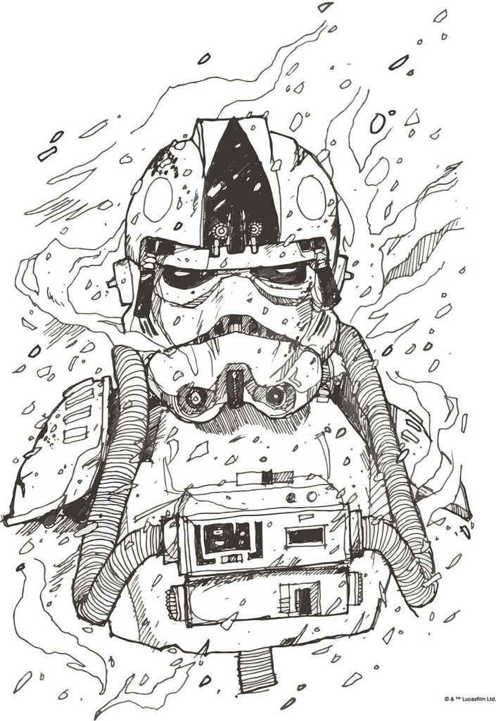 Disney Poster Star Wars Pilot Schwarz-Weiß - 612187 - 40 x 50 cm