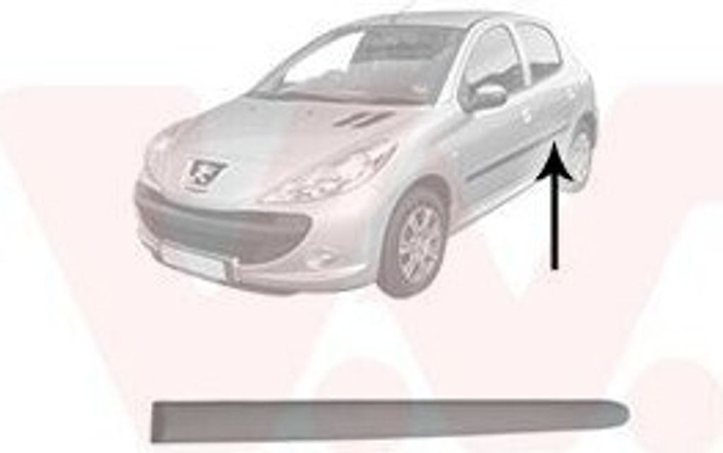VAN WEZEL Zierleiste für die Tür Hinten Links Leiste passend für PEUGEOT 206 Schrägheck (2A/C) 4028405