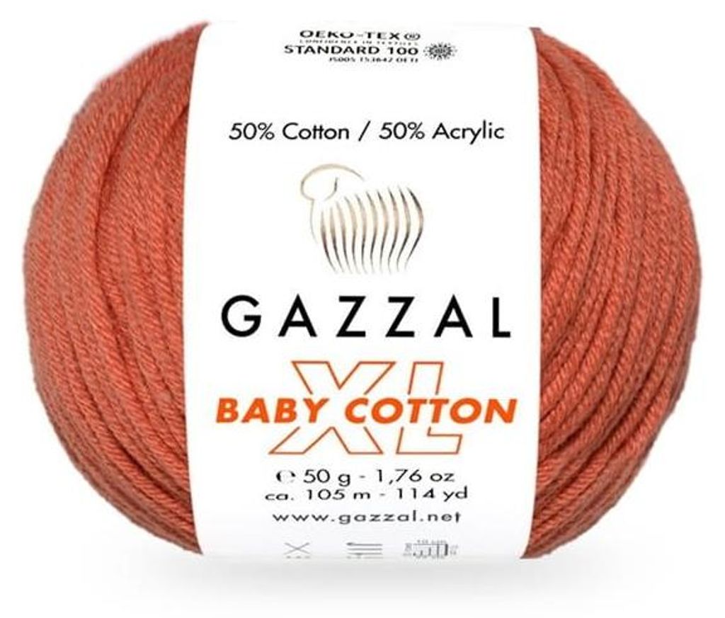 Příze Gazzal Baby Bavlna XL, barva "miedziany" (měděná), Obrázek produktu 