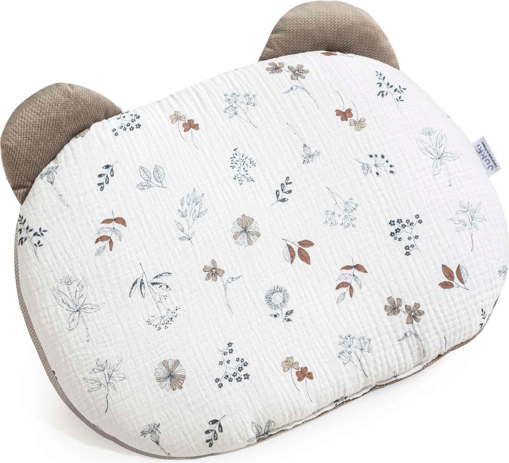 Simply Nature Musselin & Latte Velvet Kissen Teddybär-Kopf 26x36cm