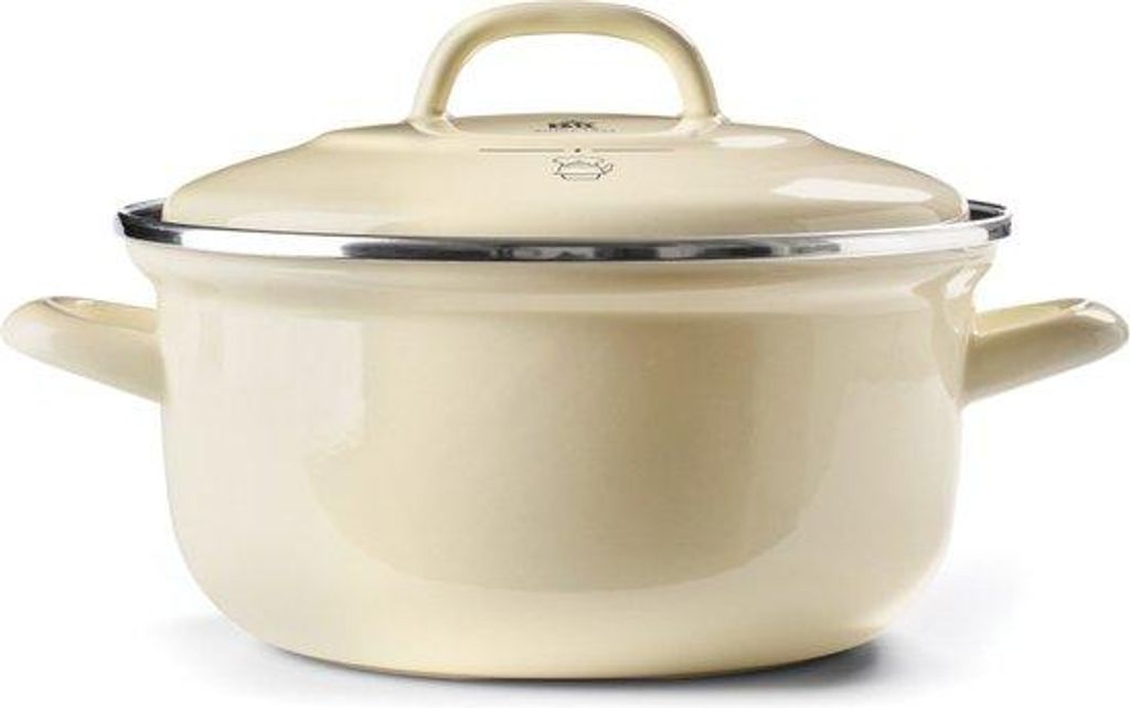 BK Dutch Dutch Oven 22 cm Weiß – Emaille-Schmortopf mit Deckel