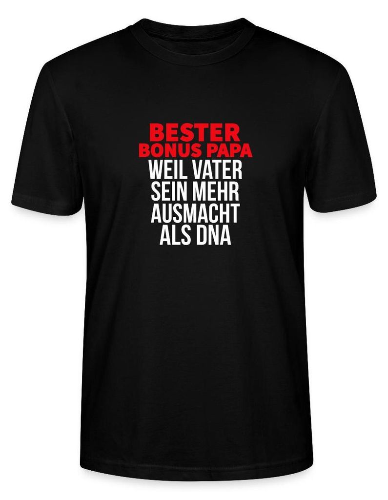 Spreadshirt Bester Bonus Papa Vater Sein Ist Mehr Als DNA Uni Bio T-Shirt, L, Schwarz