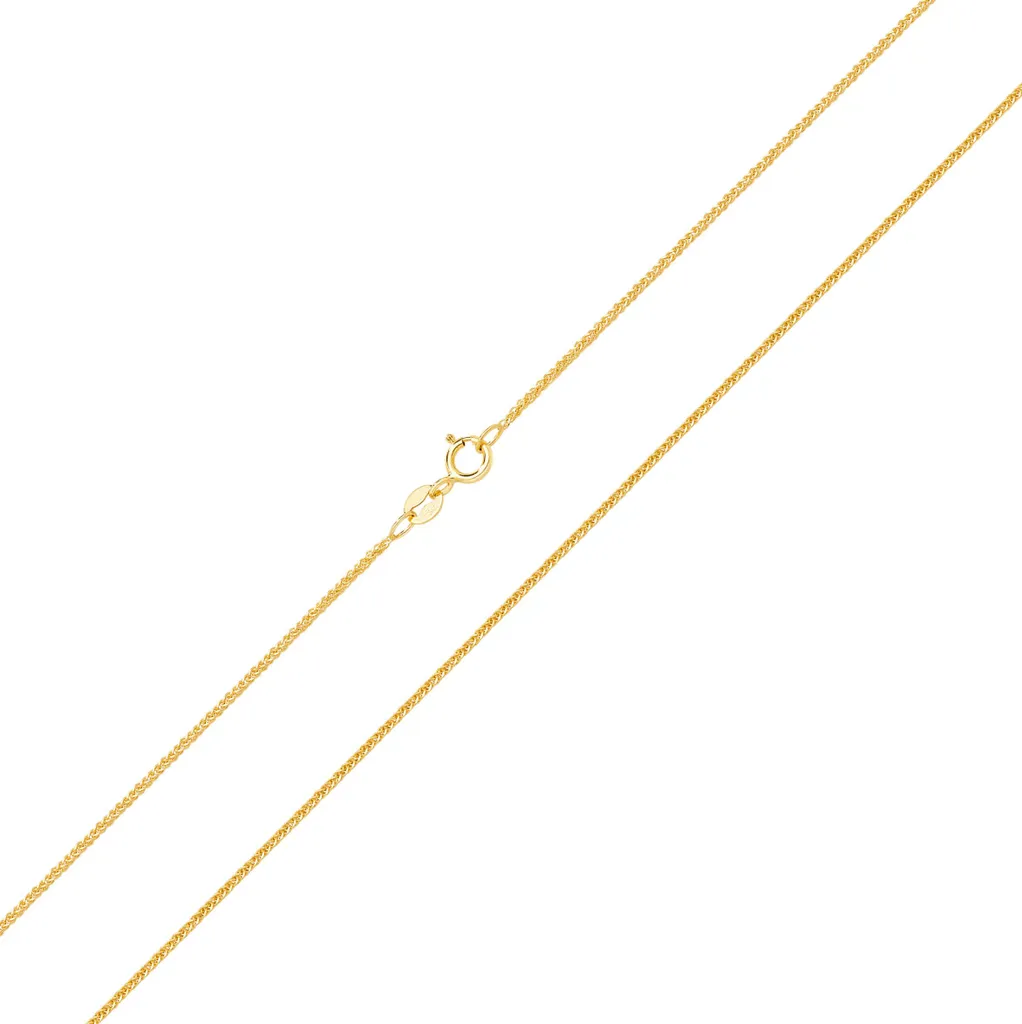 Chaîne en Or Jaune pour Pendentif Femme - Maille Épi de Blé Solide 46 cm