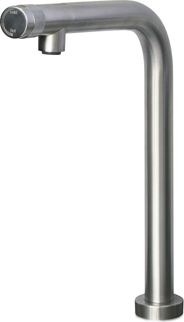 AquaCucina 53890-E Fensterarmatur PURE in EDELSTAHL matt gebürstet / Küchenarmatur / Einhebelmischer
