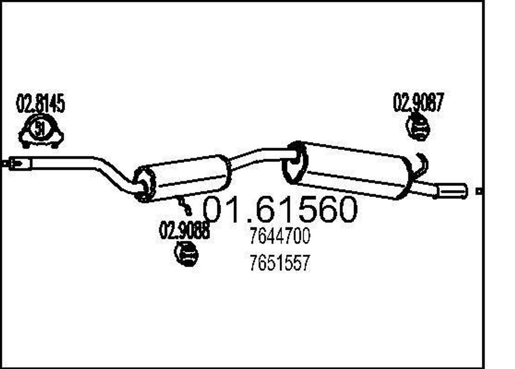 MTS 01.61560 Endschalldämpfer für FIAT Uno Schrägheck (146) Auspuff