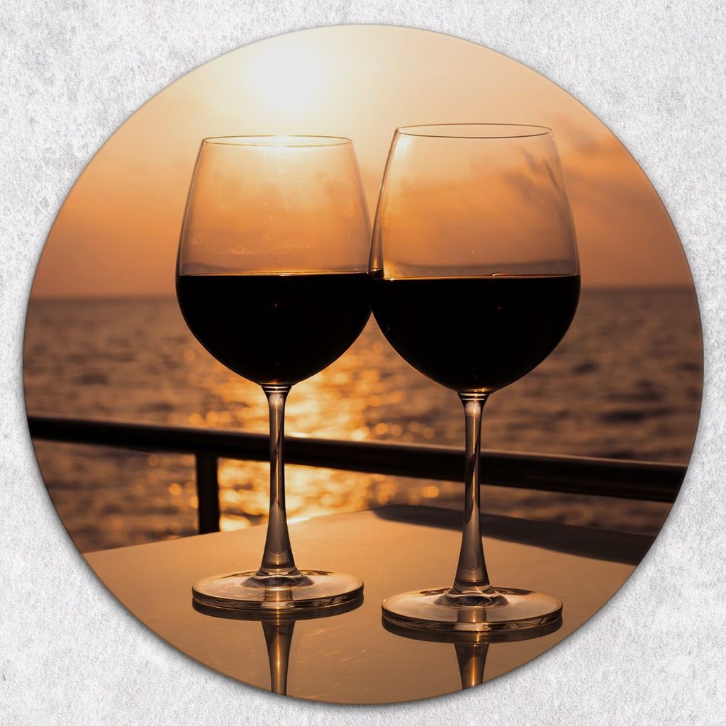 Glas-Herdabdeckplatten Glaskeramikkochfeld-Abdeckung Spritzschutz Glas Runden Schneidebrett fi40 cm - Wein