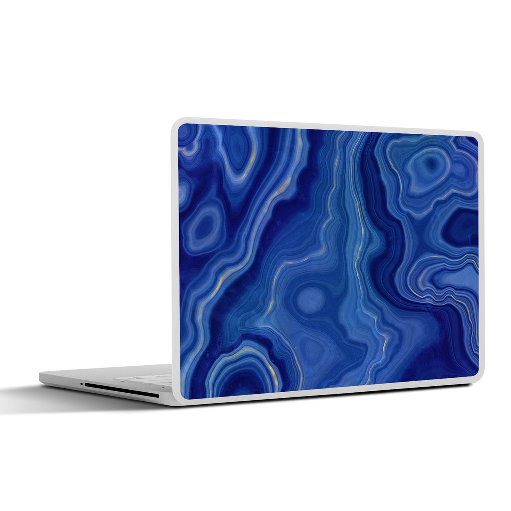 MuchoWow Laptop Aufkleber Sticker Cover Blau - Achat - Steine 36.5x27.5 cm - Laptop-Sticker
