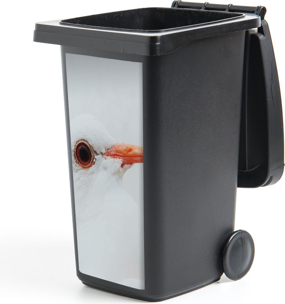 MuchoWow Mülltonnenaufkleber Nahaufnahme einer weißen Taube 38x80 cm - Behälteraufkleber - Mülleimer-Aufkleber - Container-Aufkleber