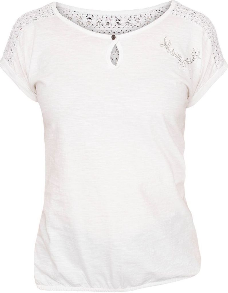 YANISA Damen T-Shirt im Trachten-Look mit klassischem Rundhalsausschnitt