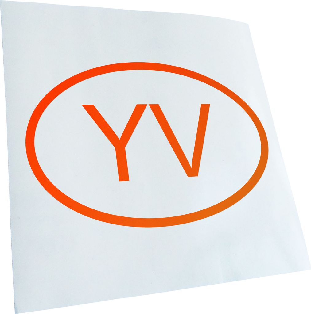 Kiwistar - Autoaufkleber - Venezuela YV Heckscheibe - Aufkleber für Auto Kfz Fahrrad, LKW, Truck Mofa