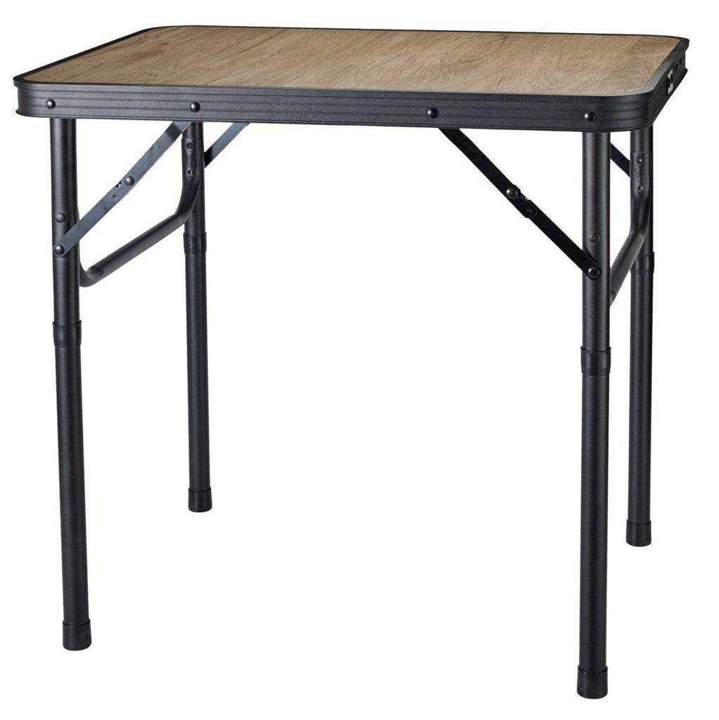 HowHomely | Klapptisch - Gartentisch - Campingtisch - braun - schwarz - 56 x 60 x 45 cm - Reisetisch - klappbar - Praktisch